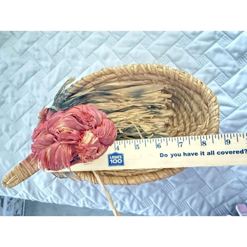 Vintage Rare Egg Holder Italian Hand Woven Collection Basket Made In Italy